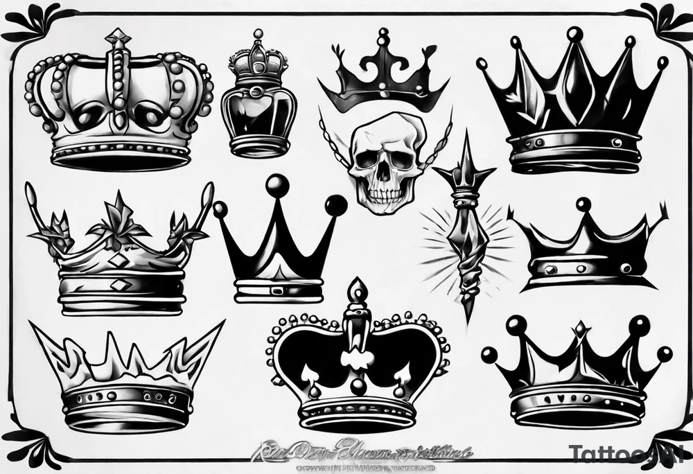 realistic crown tattoo idea
