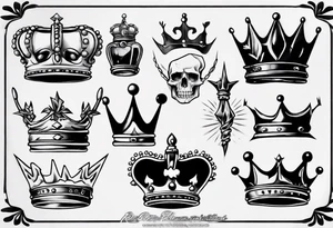 realistic crown tattoo idea