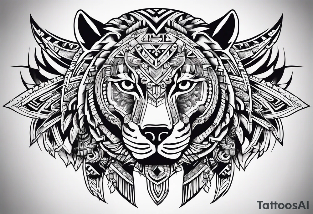 Aztec animal tattoo idea