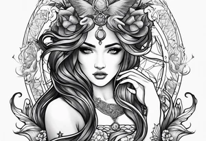Zodiac  mermaid tattoo idea