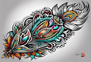 indian tribal leg sleeve tattoo idea