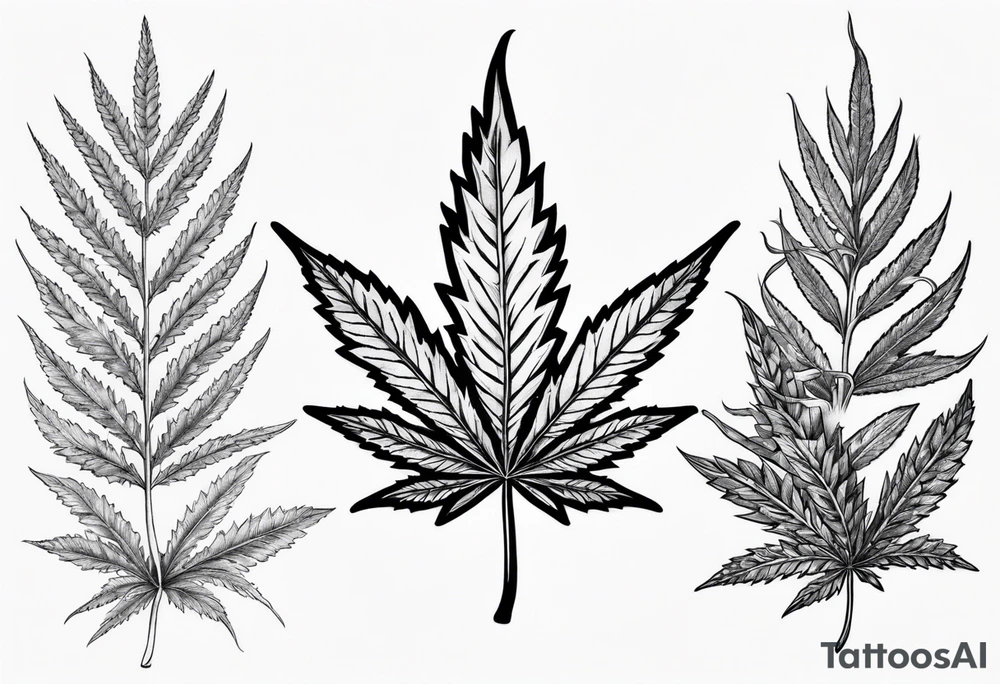 Zig zag marijuana leaf tattoo idea