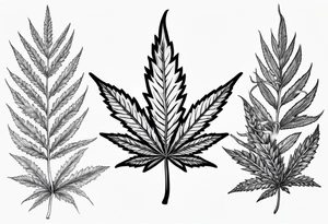 Zig zag marijuana leaf tattoo idea