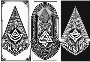 Valhalla  shield sword valknut steps tattoo idea