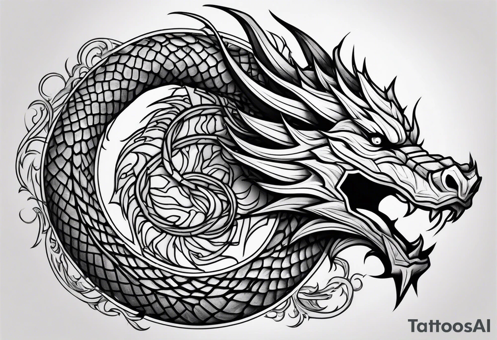 powerful dragon tattoo idea