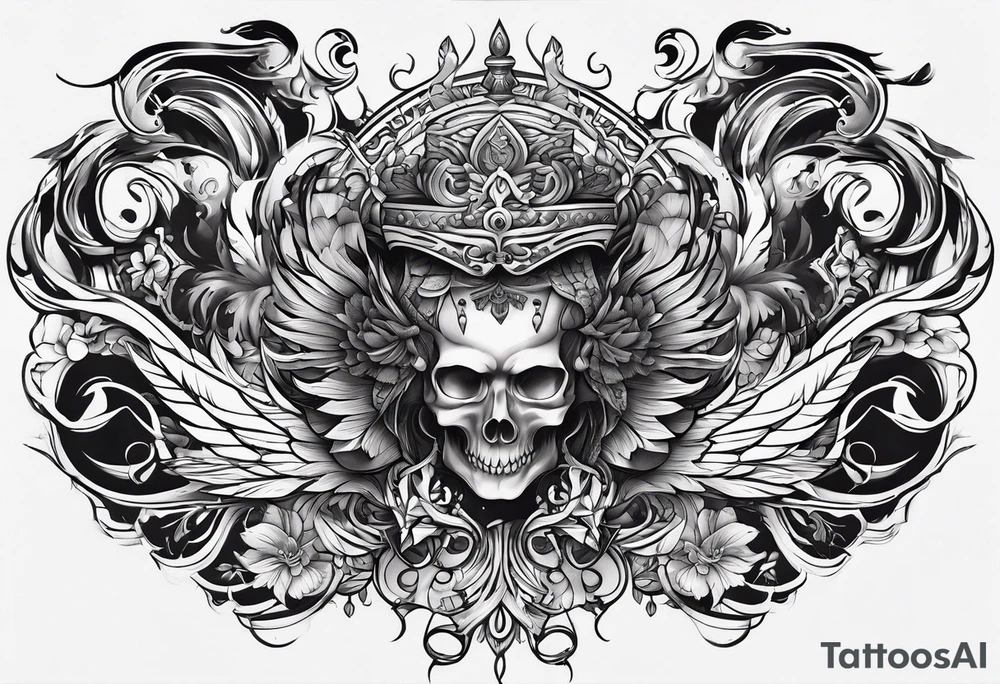 Chest tattoo only on one side of the chest tattoo idea