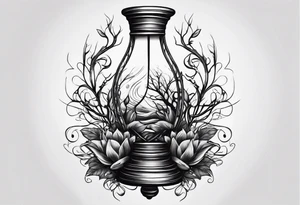 tattoo of roots wrapped around a hour glass tattoo idea