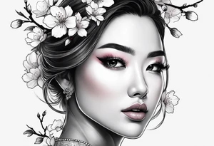 cherry blossoms but It's a portrait, so the whole thing comes out. tattoo idea