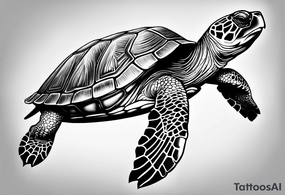 Turtle with compass tattoo idea