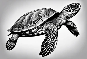 Turtle with compass tattoo idea