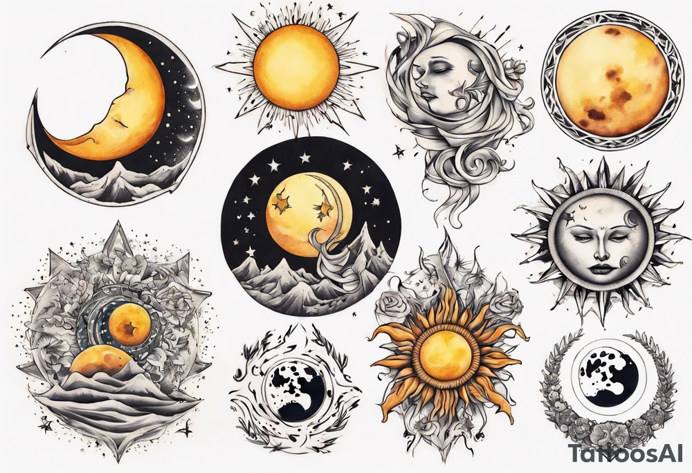 Sonne Mond tattoo idea