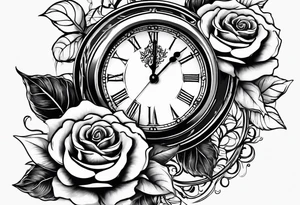 eine Taschenuhr mit einer Rose tattoo idea