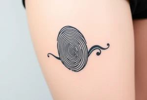 A fingerprint in dark teal and soft gray, shaped into a wave pattern, representing the flow of love over time tattoo idea