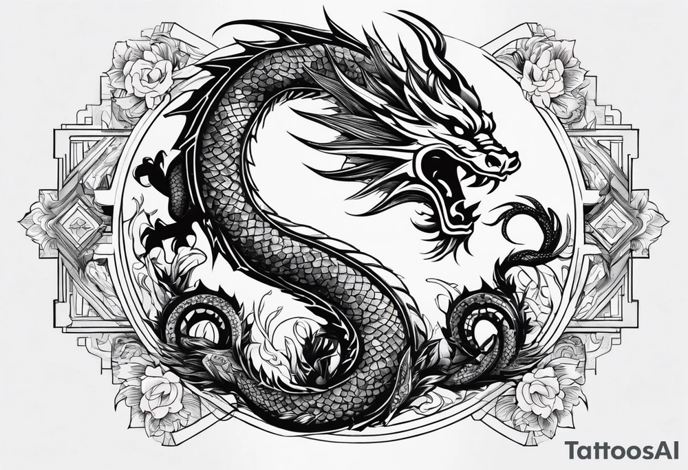 combine this into prompt for AI tatoo generator - power of birth date: which is 18 of April, 1988 year of dragon. it should demonstrate сonfidence and determination, spiritual strength and growth tattoo idea