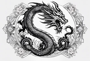 combine this into prompt for AI tatoo generator - power of birth date: which is 18 of April, 1988 year of dragon. it should demonstrate сonfidence and determination, spiritual strength and growth tattoo idea