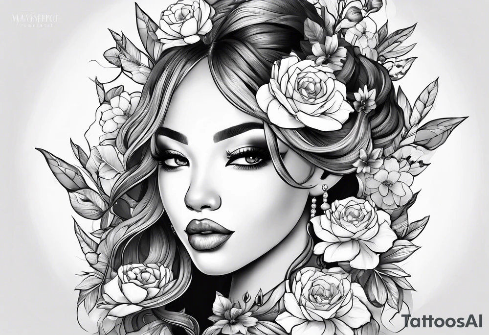 Nylah mariè 22/06/24 with flowers tattoo idea