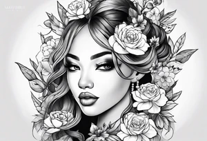 Nylah mariè 22/06/24 with flowers tattoo idea