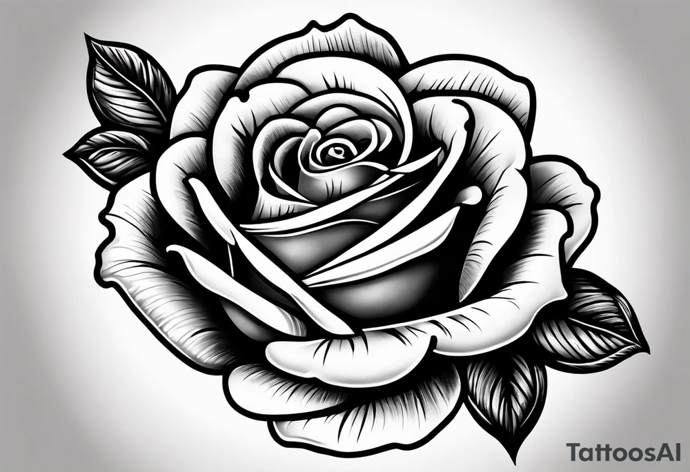 Pistol bullet and a full rose tattoo idea
