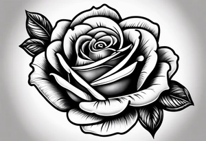 Pistol bullet and a full rose tattoo idea