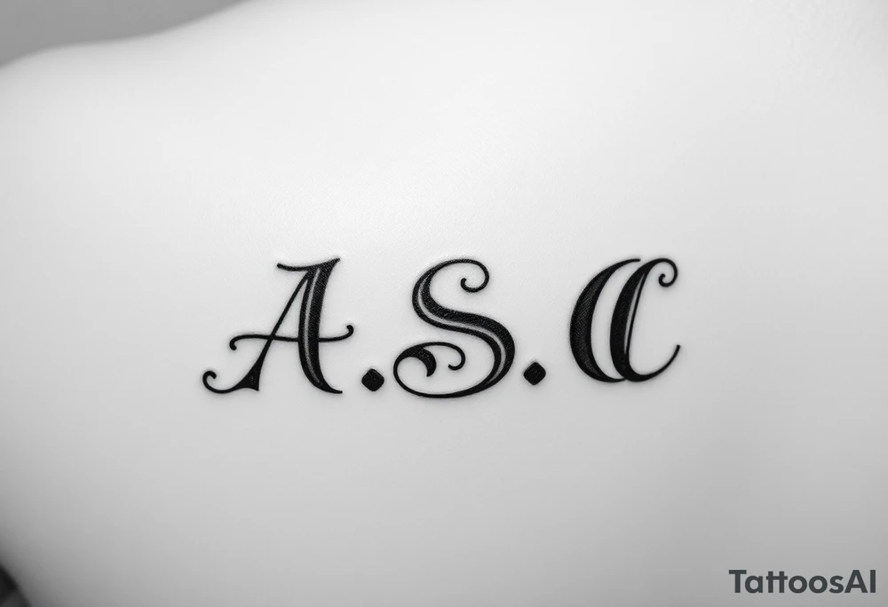Initials A.S.C on the side of the wrist near the bone more basic for girls tattoo idea