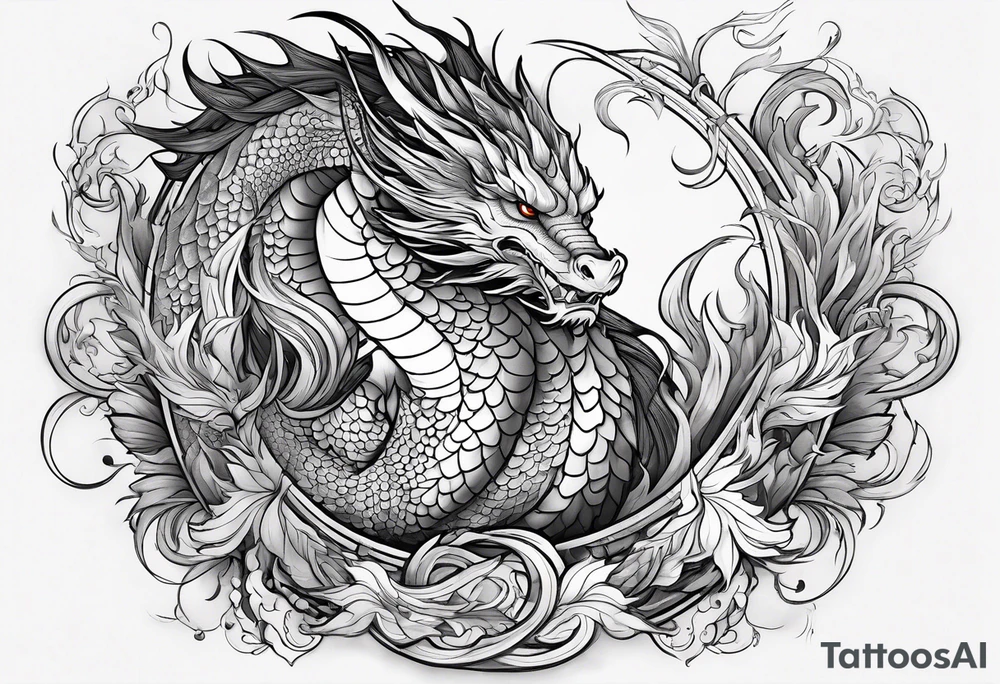 dragon, strength, pisces, water, phoenix, small, nuanced, positive tattoo idea