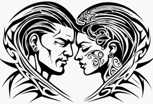 tribal tattoo describing a fathers love for his wife and son tattoo idea