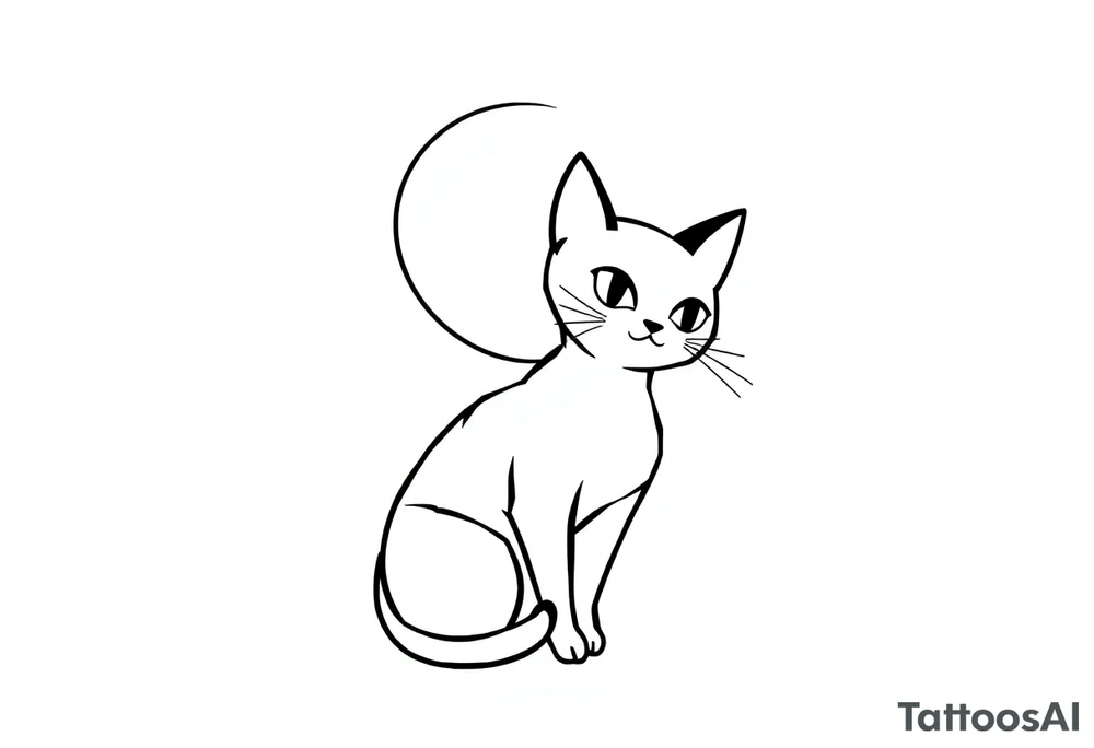 Adorable luna cat tattoo idea