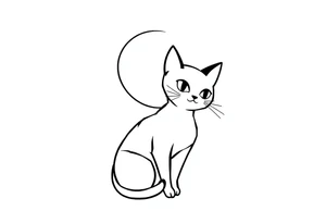 Adorable luna cat tattoo idea