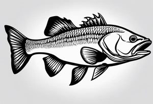 walleye fish simple small line work tattoo idea