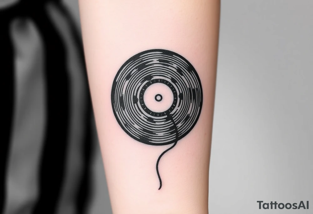 vinyl record tattoo idea