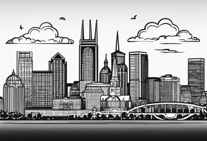 saint louis missouri skyline in a simple frame tattoo idea