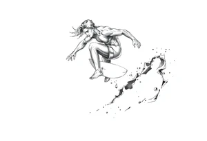 calm silver surfer tattoo idea