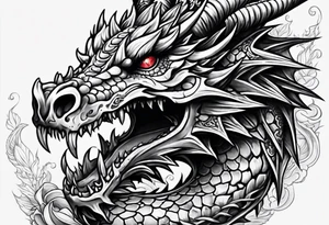 Dragon skull mexican tattoo idea