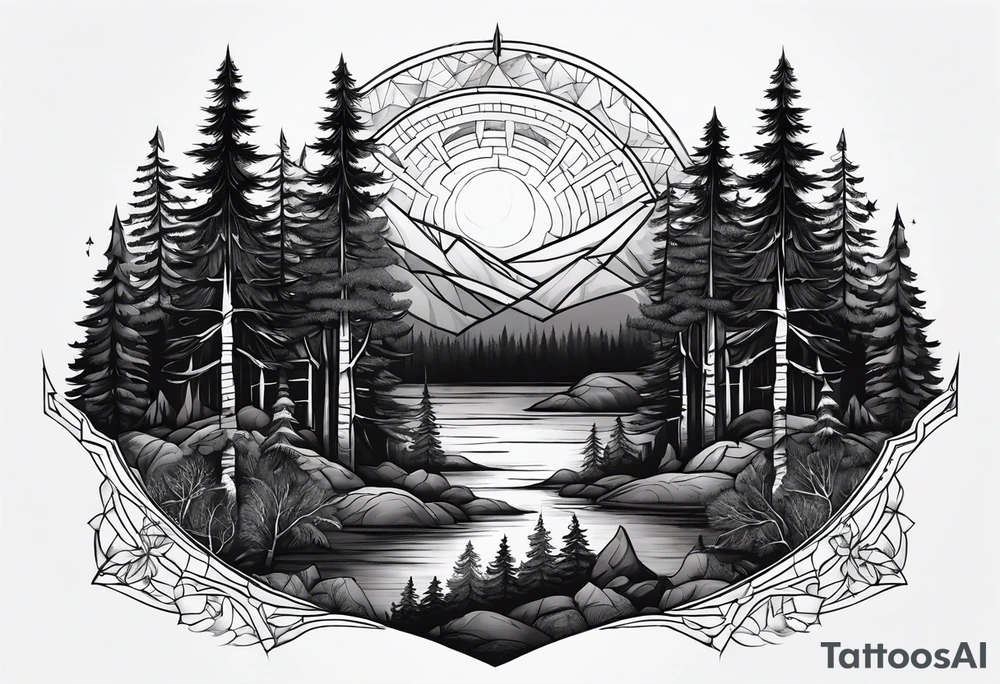 dark forest tattoo idea