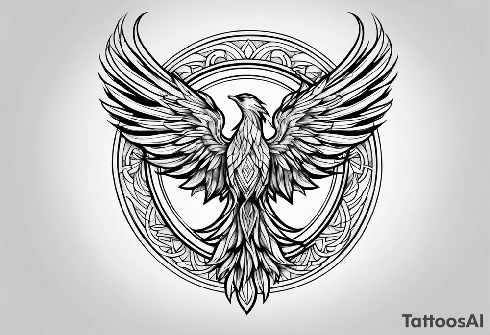 Phoenix sketch tattoo idea