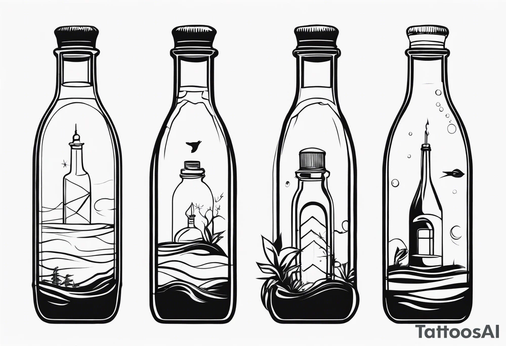 MAN IN BOTTLE tattoo idea
