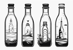 MAN IN BOTTLE tattoo idea