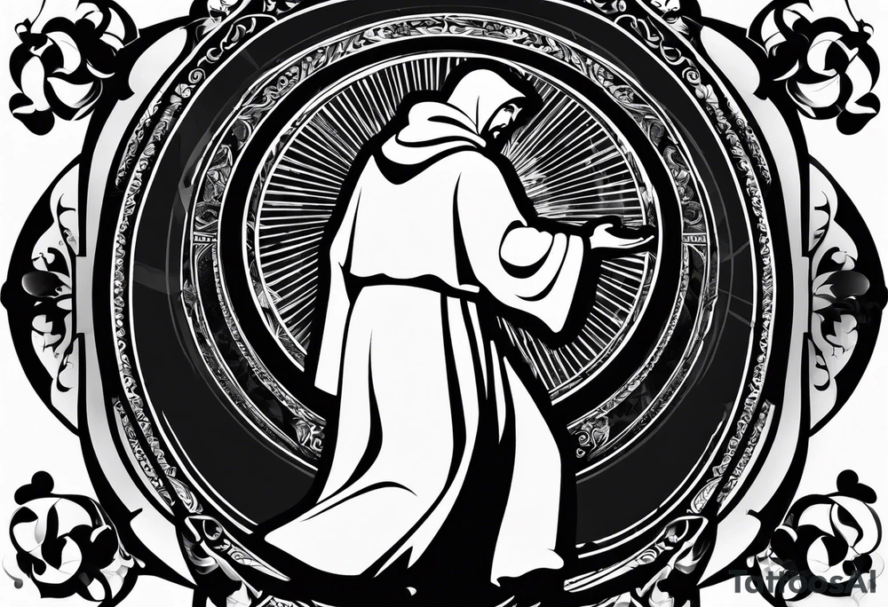 a silhouette of st francis of asissi tattoo idea