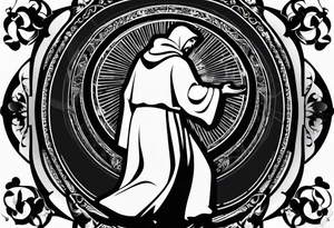 a silhouette of st francis of asissi tattoo idea