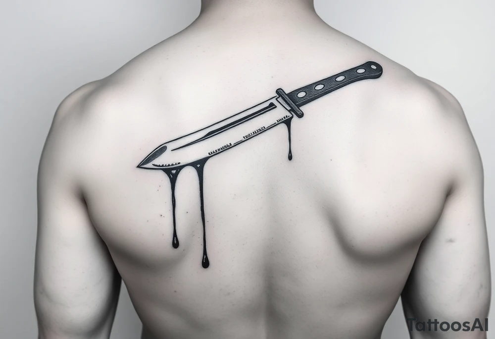 A straight razor with blood dripping tattoo idea