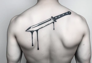 A straight razor with blood dripping tattoo idea