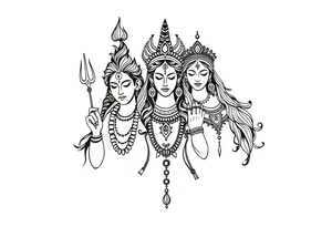 Lord Shiva, Godess Kali, Godess Lilith Together tattoo idea