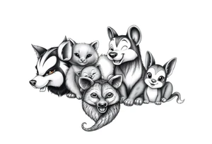 disney animals arm tattoo idea