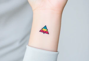 A small tattoo (2x2cm) on my wrist to represent my lesbian identity, but in a subtle way. Fine line. Triangle. Colors of lesbian flag tattoo idea