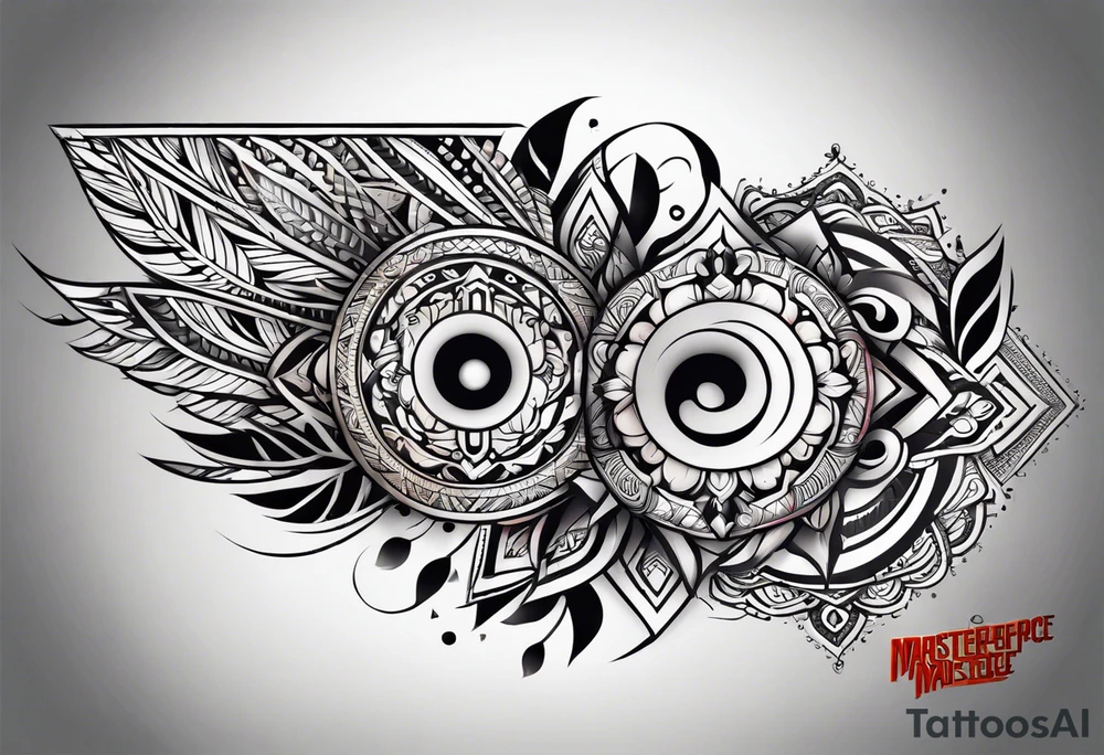 indian tribal leg sleeve tattoo idea
