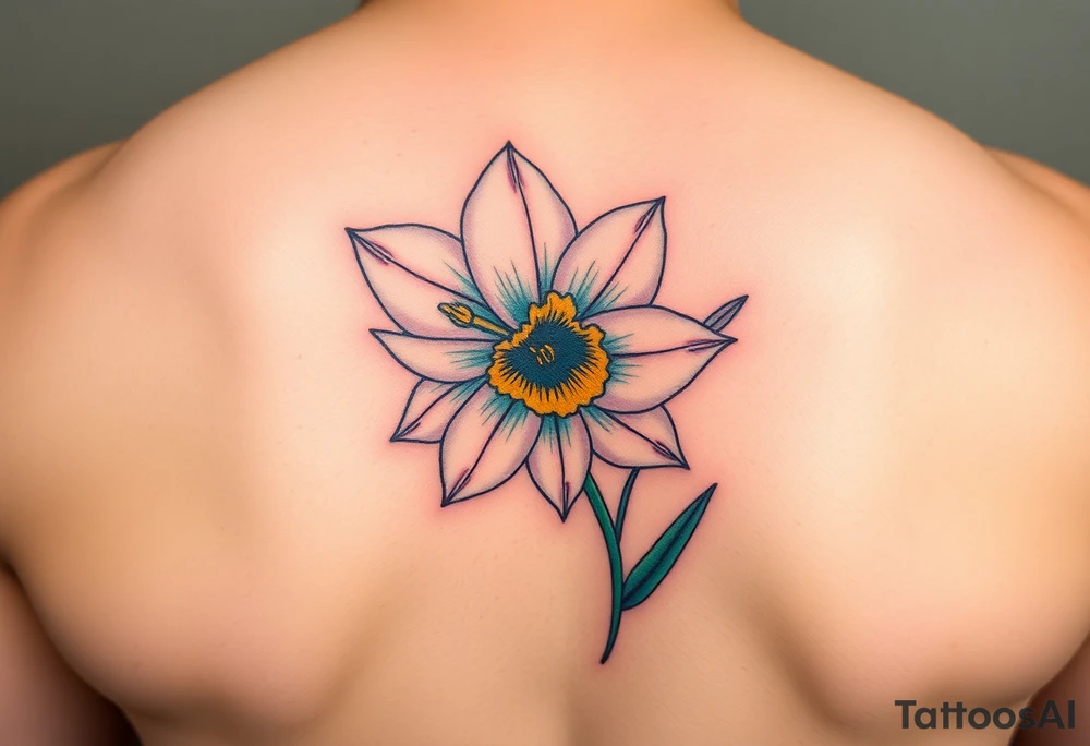 daffodil and the jonquil aquamarine color tattoo idea