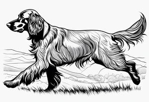 Full landscape Outline of an irish setter no fill l tattoo idea