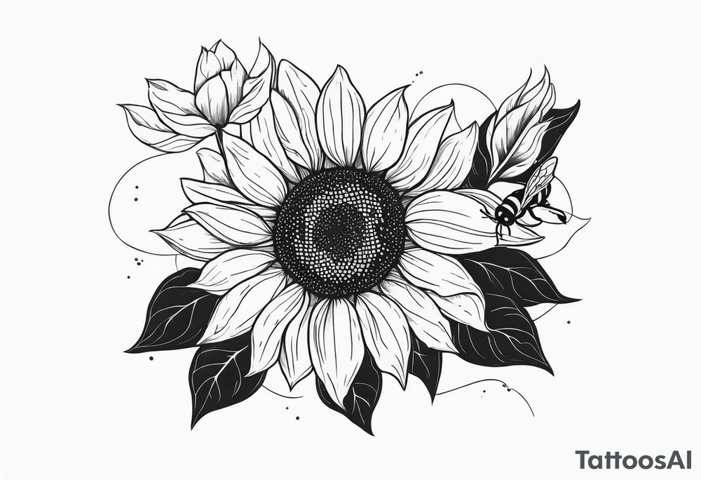 Sunflower and Bee tattoo idea