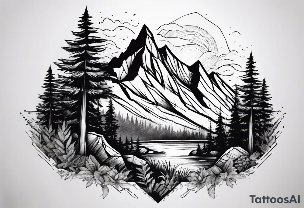mountain tattoo idea