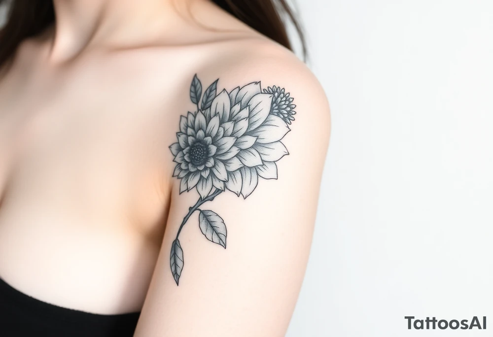 rose and chrysanthemum tattoo idea